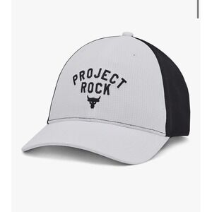 Under Armour Project Rock Trucker Snapback Hat White Black Size OSFM